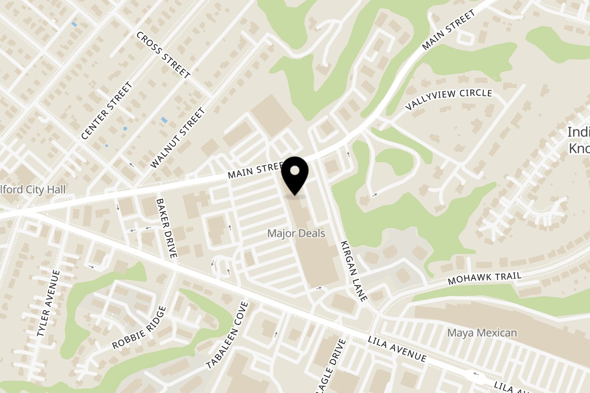 Map showing the location of Ann India Cuisine on 810 Main St in Milford